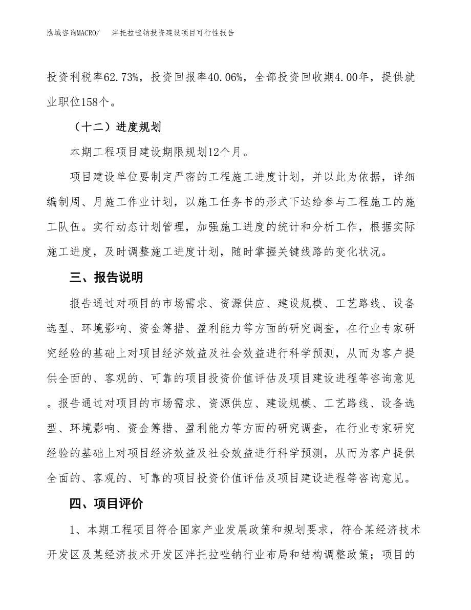 关于泮托拉唑钠投资建设项目可行性报告（立项申请）.docx_第5页