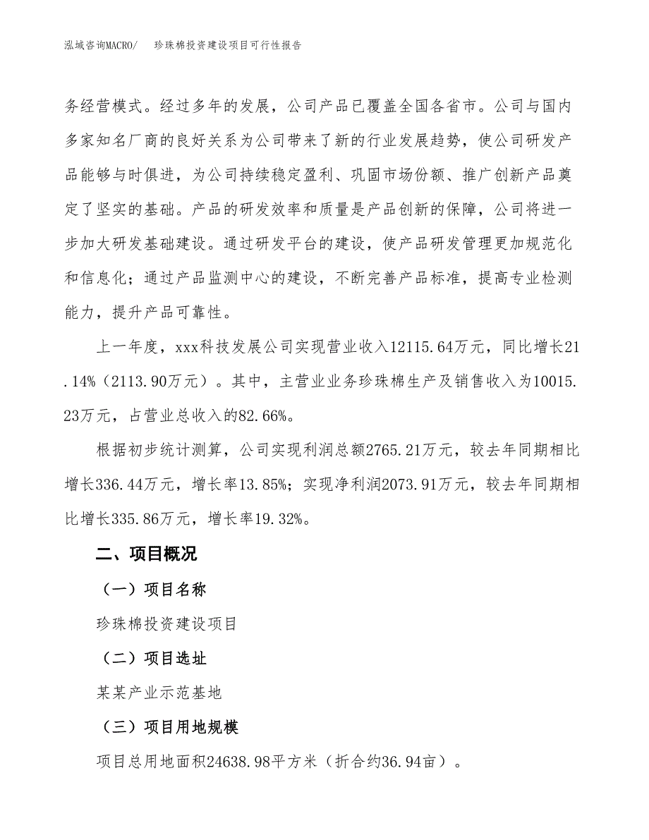 关于珍珠棉投资建设项目可行性报告（立项申请）.docx_第2页