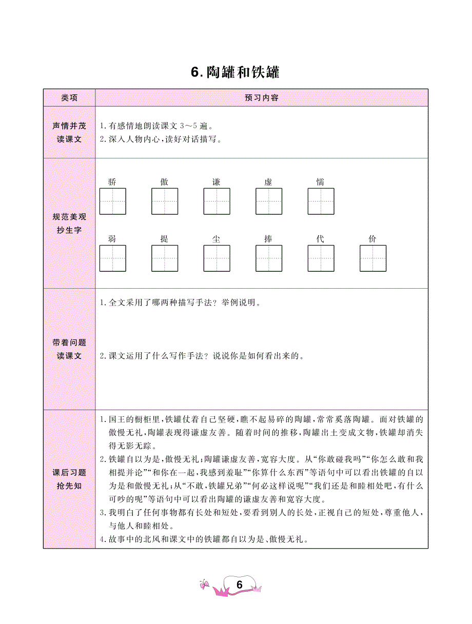 三年级下册语文素材5 守株待兔6 陶罐和铁罐 课文预习 人教（部编版）_第2页