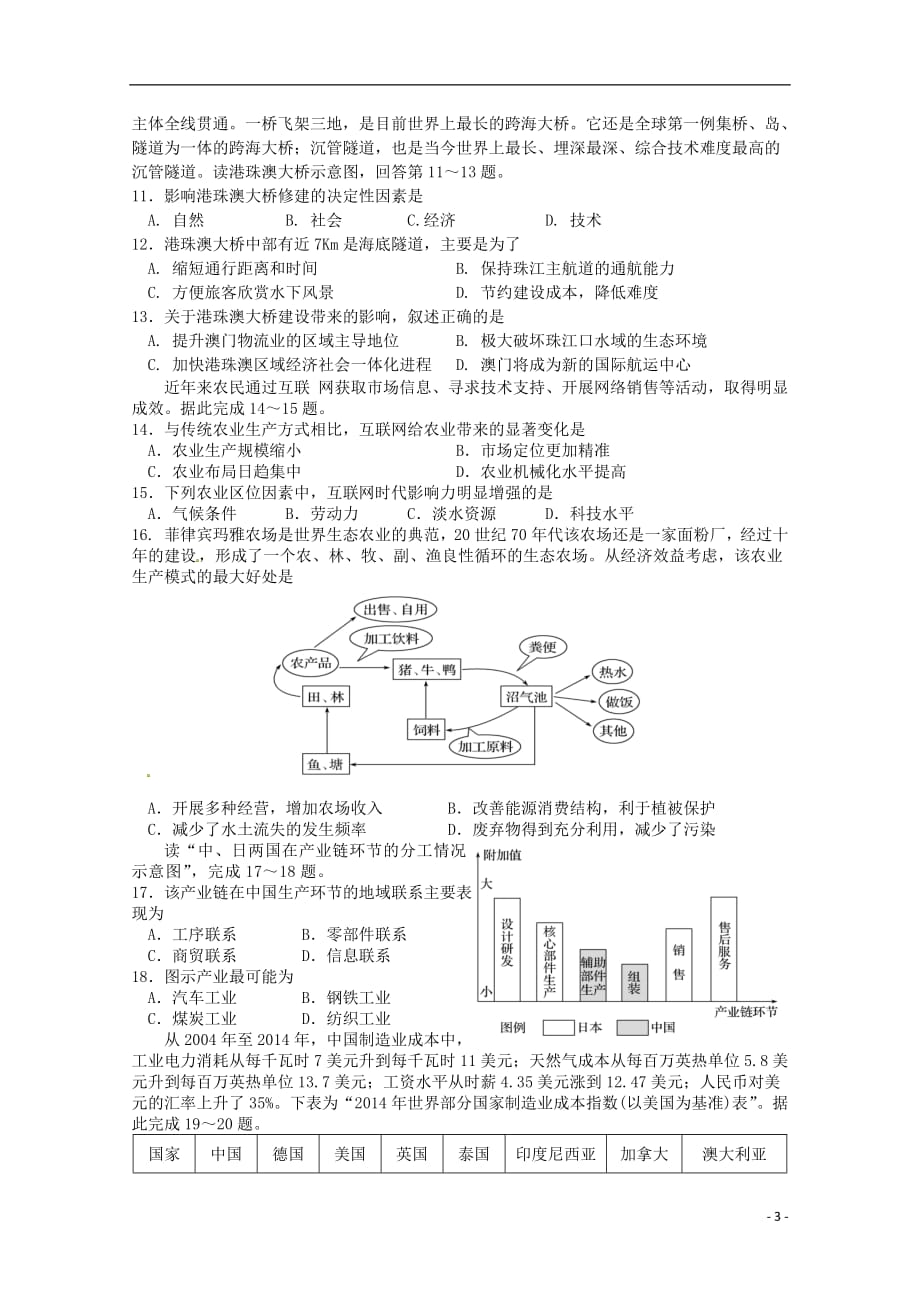 甘肃省兰州第一中学2019届高三地理12月月考试题_第3页