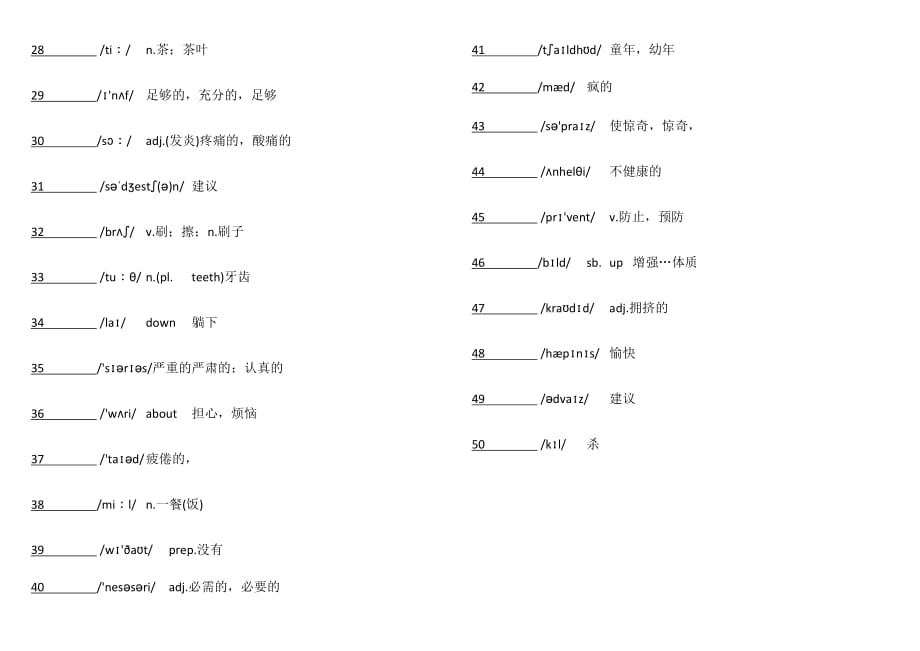 最新秋仁爱英语八年级上看音标写单词_第2页