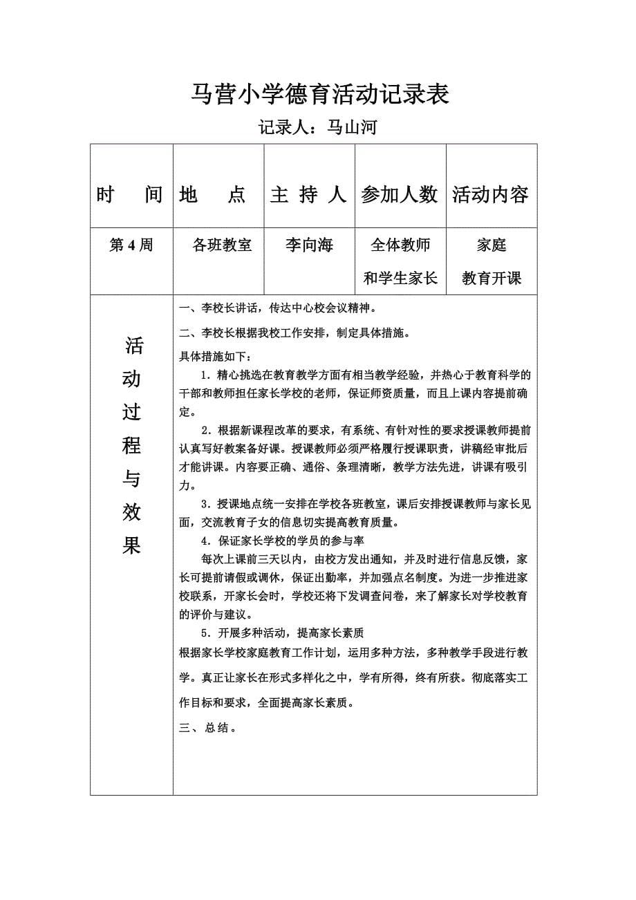 maying小学德育活动记录表_第5页