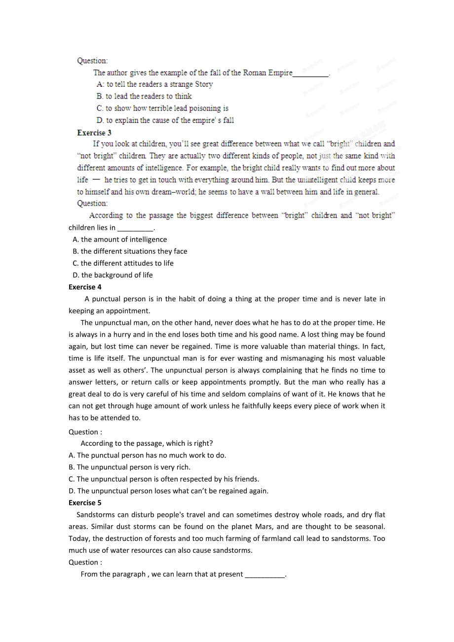 衡水市2019高考英语二轮阅读理解(三月强化训练03)_第4页