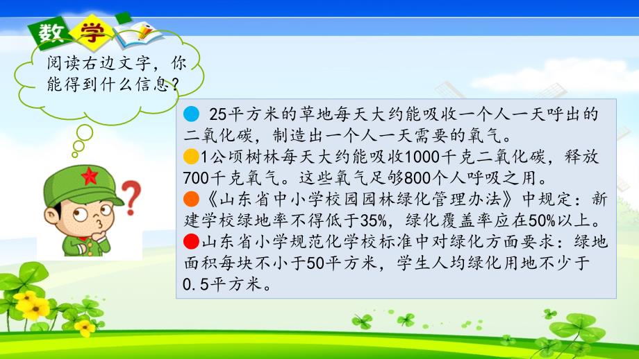 青岛版小学数学（六年制）六年级下册《4.5 让校园绿起来》PPT课件_第3页