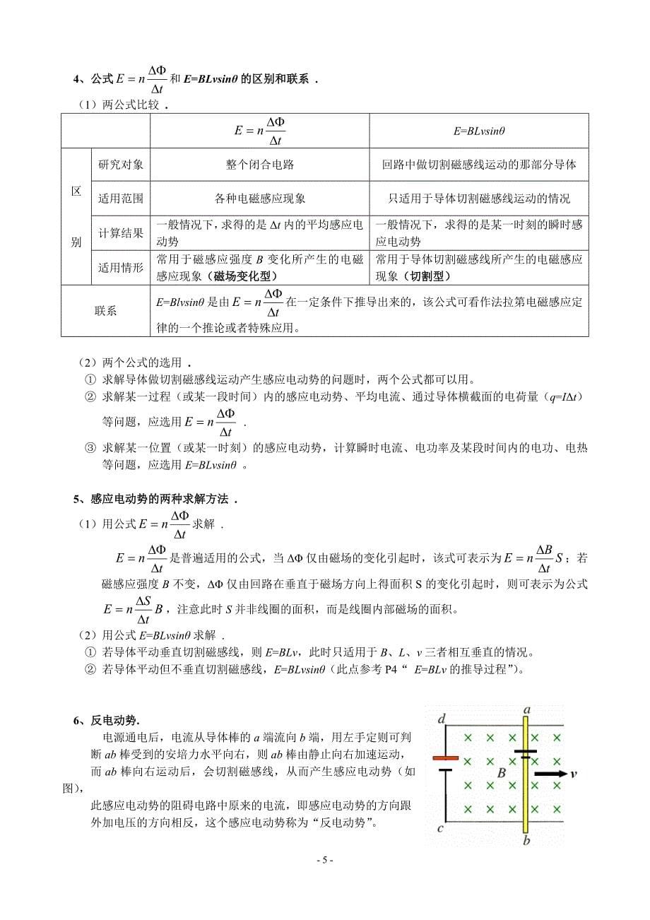 物理选修32_第一章_电磁感应知识点总结及例题剖析_第5页