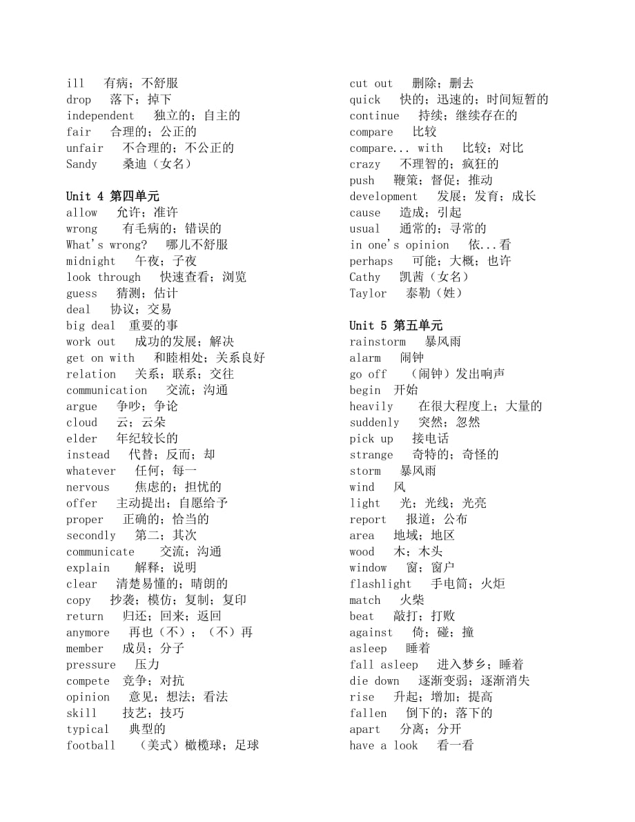 新人教版八年级下册英语单词表_第3页