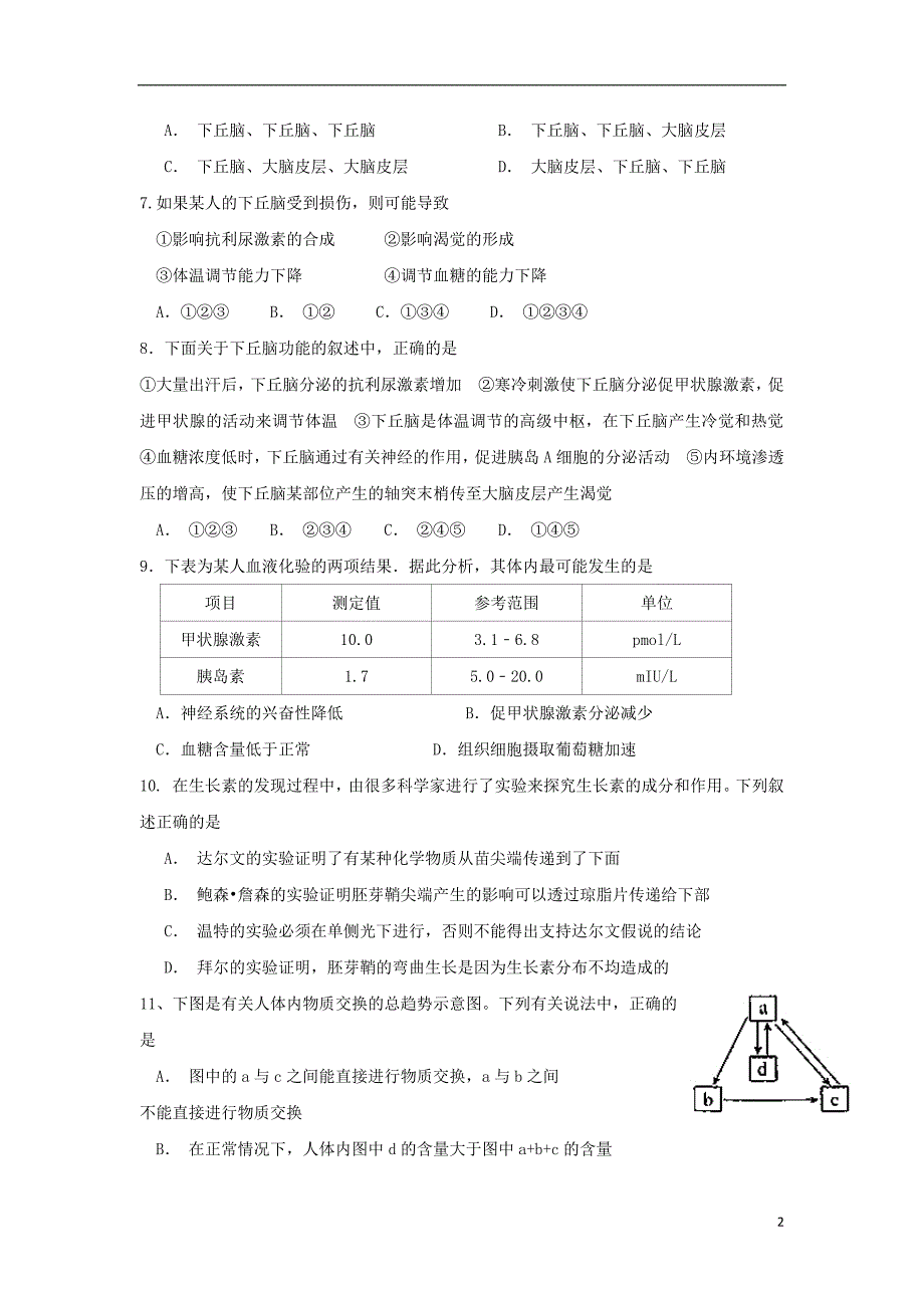 湖北省浠水县实验高级中学2018_2019学年高二生物12月月考试题2019011701145_第2页