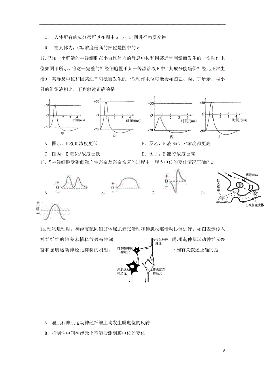 湖北省浠水县实验高级中学2018_2019学年高二生物12月月考试题2019011701145_第3页