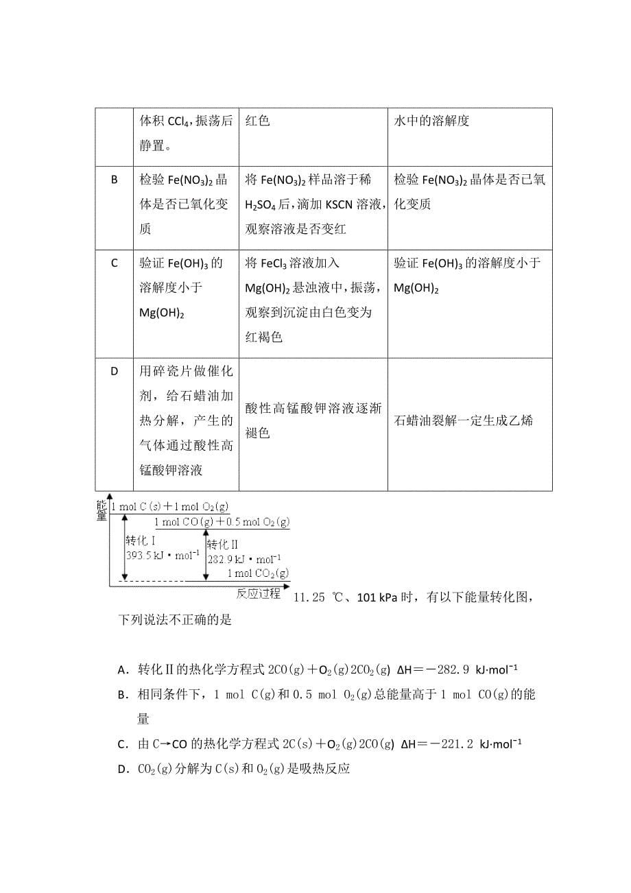 山东省师大附中2019届高三第五次模拟考试化学试卷Word版含答案_第5页