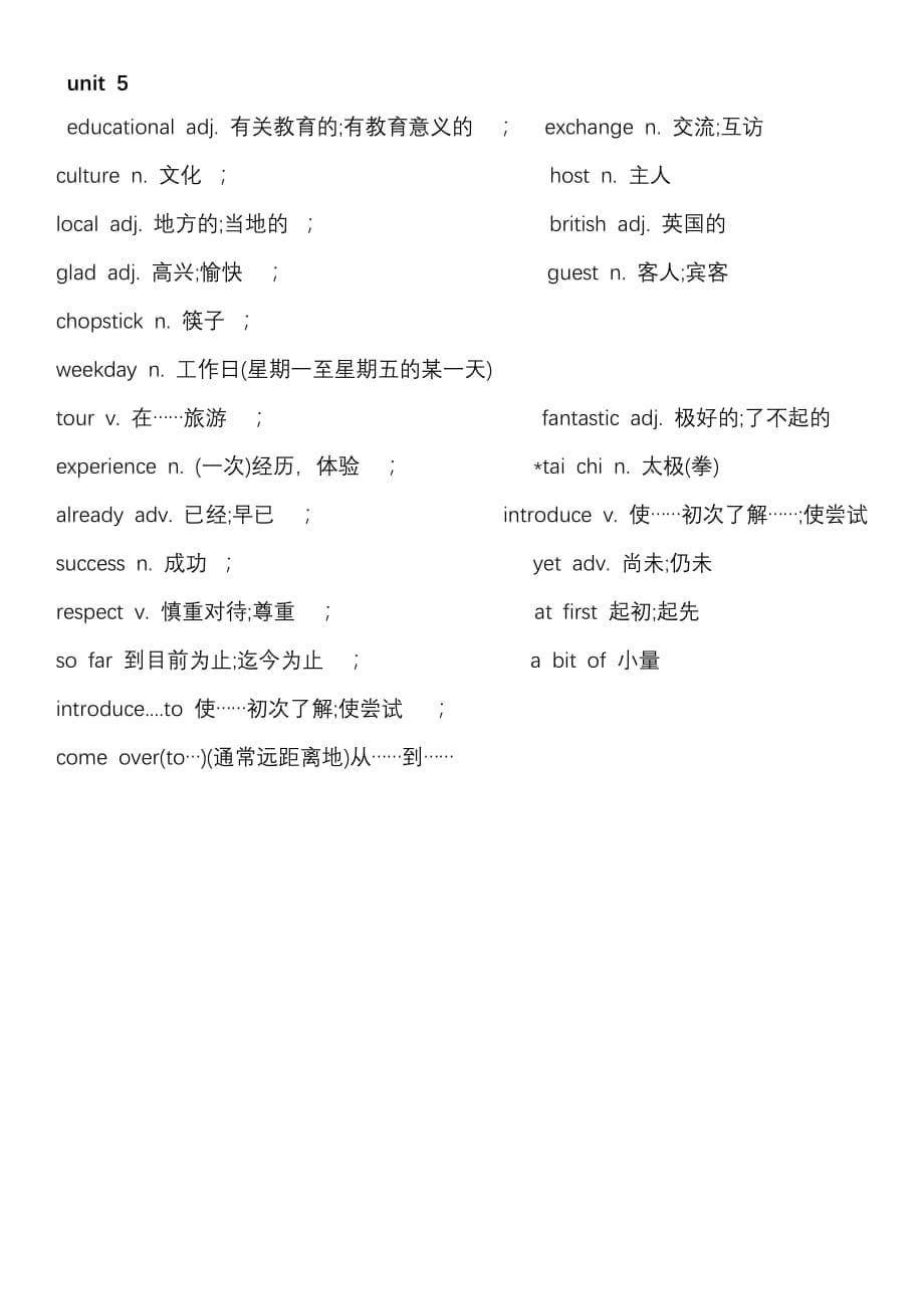 广州初中八年级上册英语单词(沪教版)_第5页