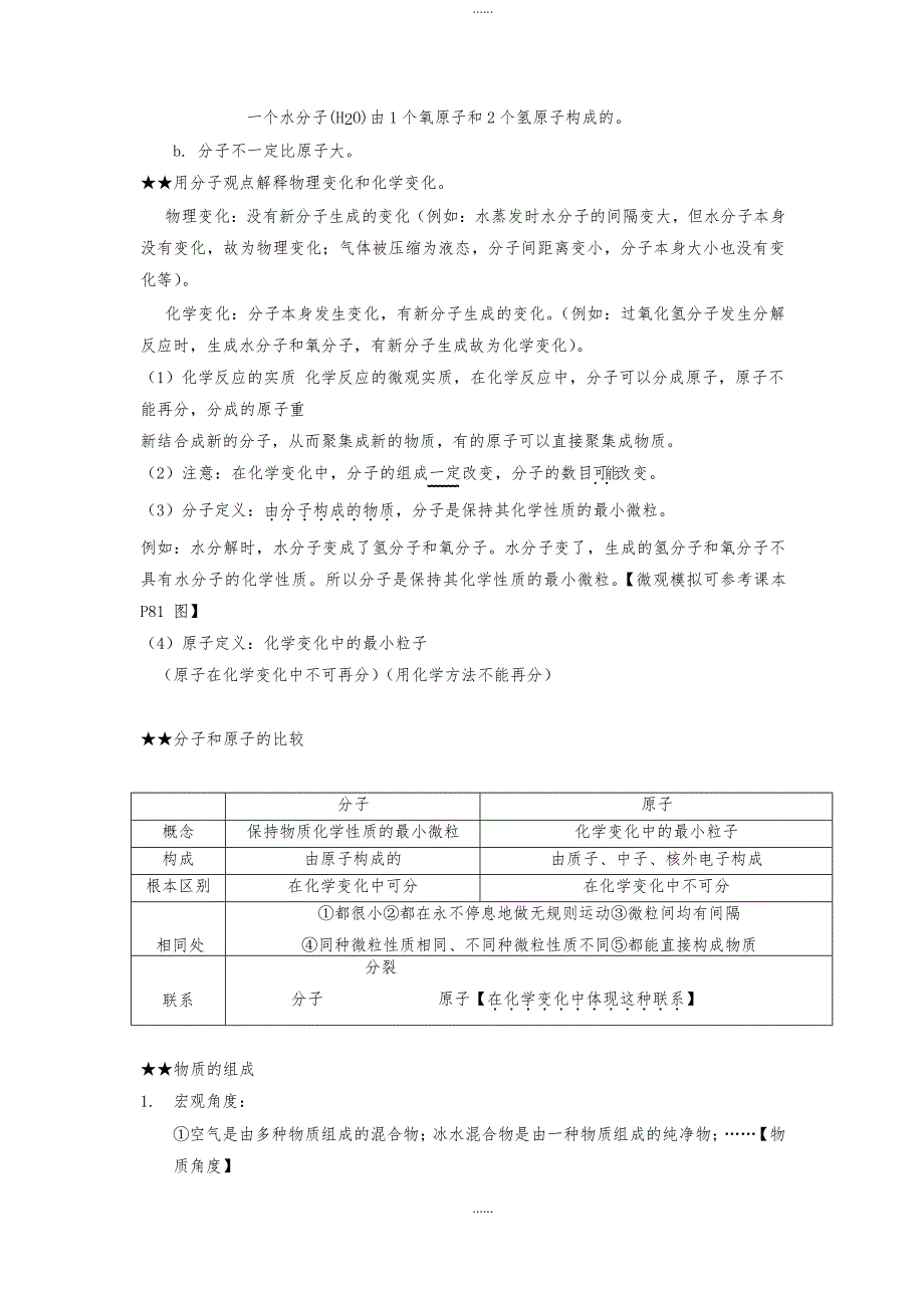 人教版九年级化学上册知识点梳理-第三单元物质构成的奥秘课题1分子和原子_第3页