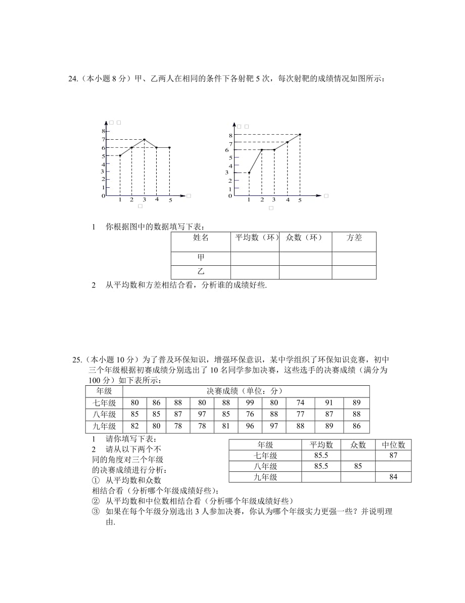 八年级数学《数据的分析 》知识点_第4页