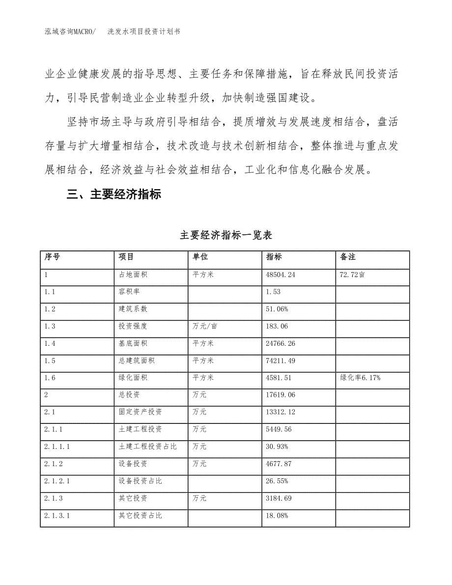 洗发水项目投资计划书(建设方案及投资估算分析).docx_第5页