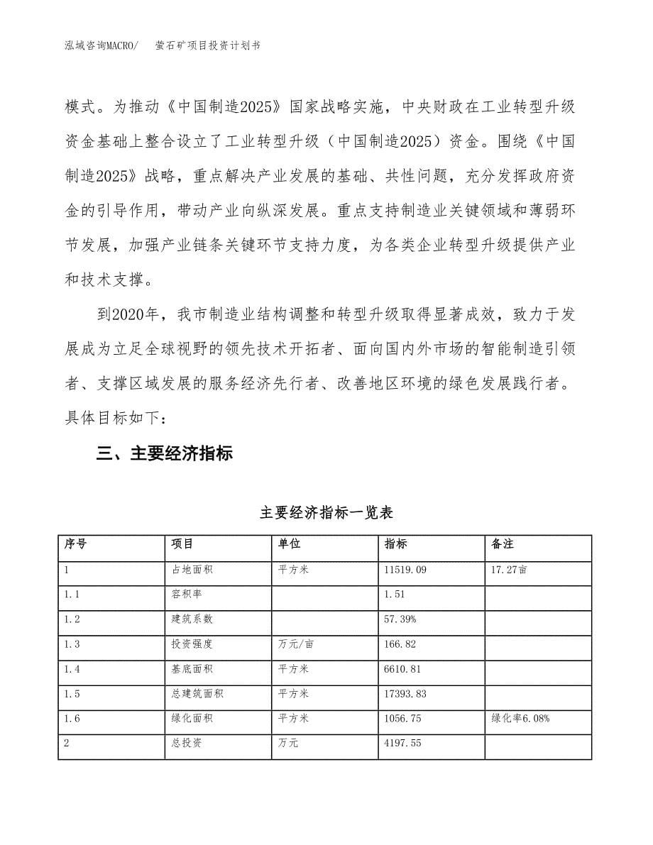 萤石矿项目投资计划书(建设方案及投资估算分析).docx_第5页