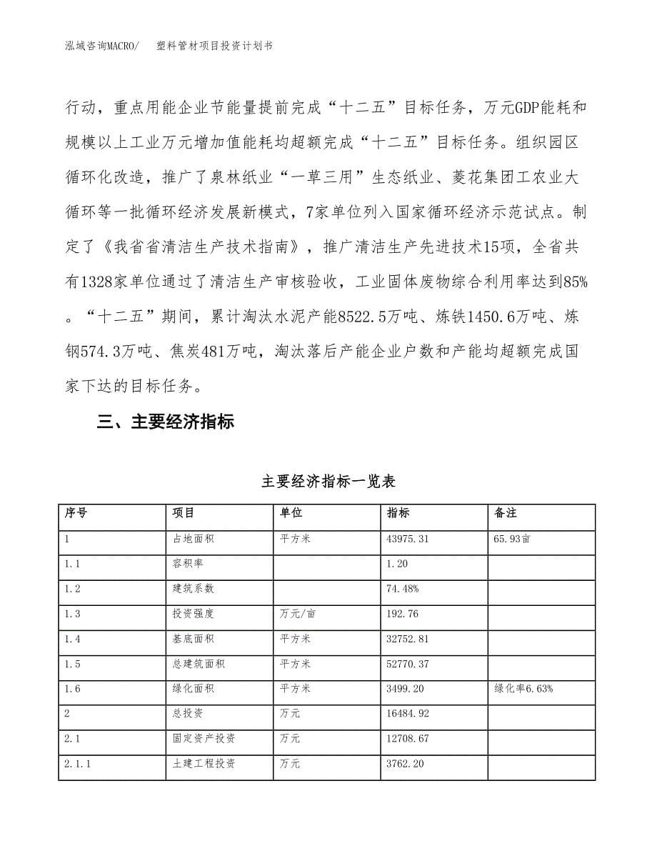 塑料管材项目投资计划书(建设方案及投资估算分析).docx_第5页