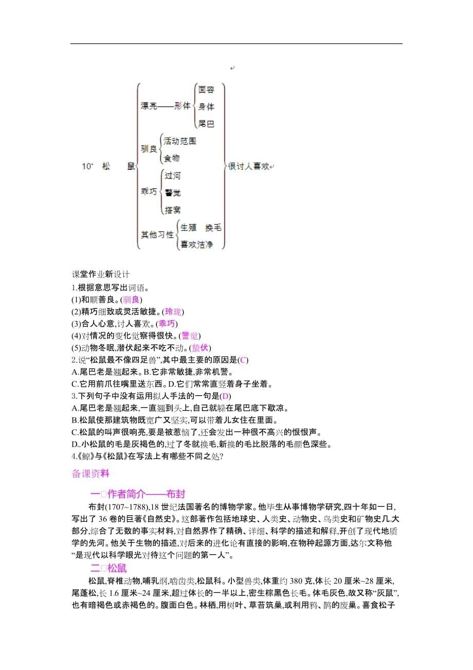 五年级上语文教案10松鼠人教新课标_第5页