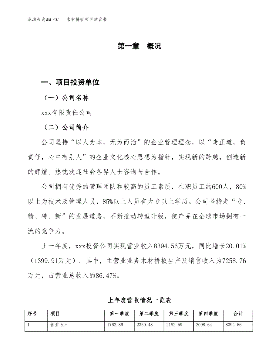 木材拼板项目建议书(项目汇报及实施方案范文).docx_第1页