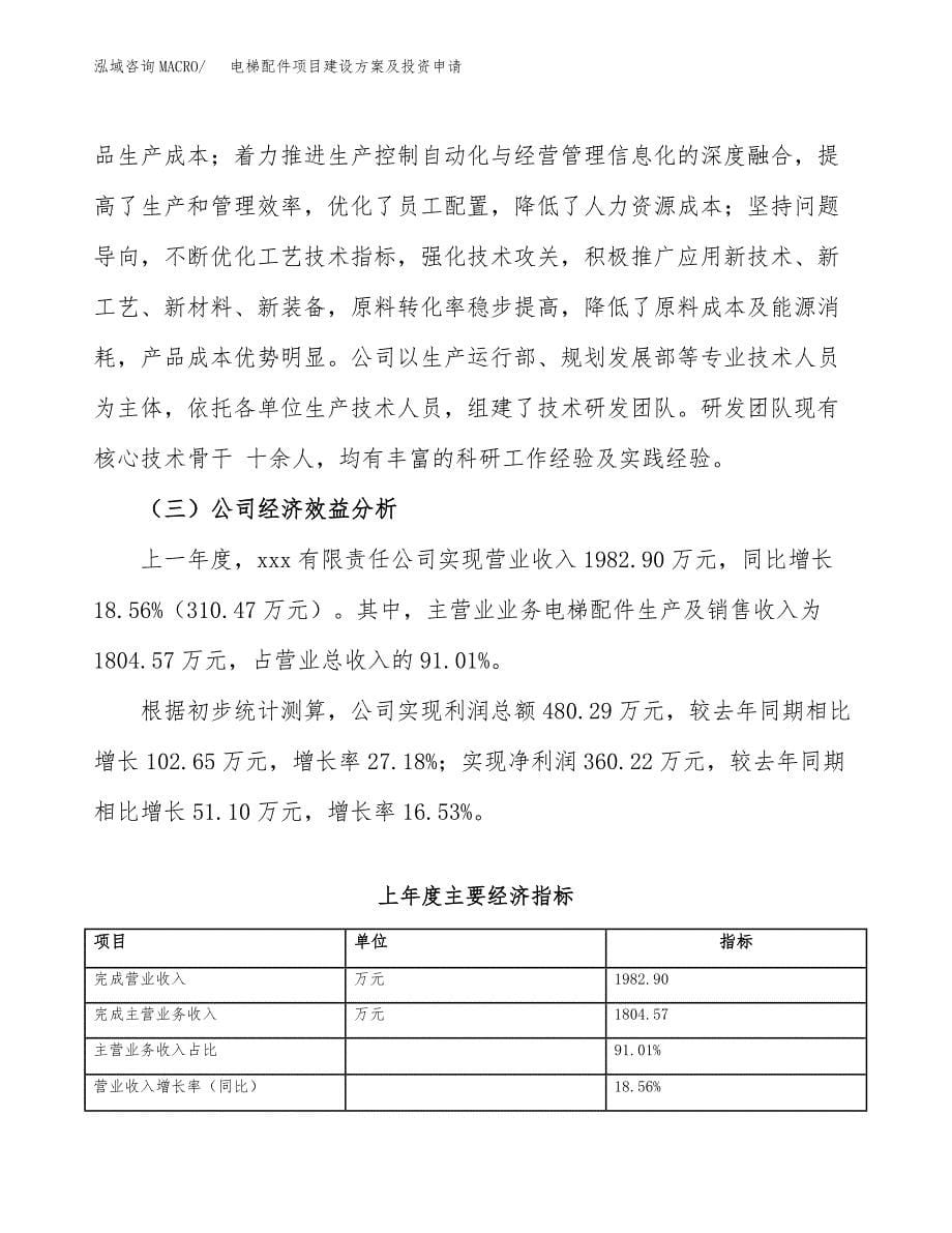 电梯配件项目建设方案及投资申请_第5页