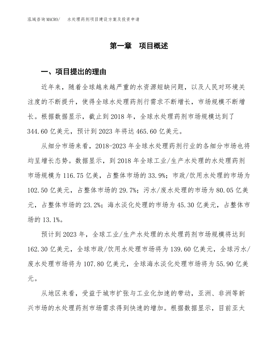 水处理药剂项目建设方案及投资申请_第2页