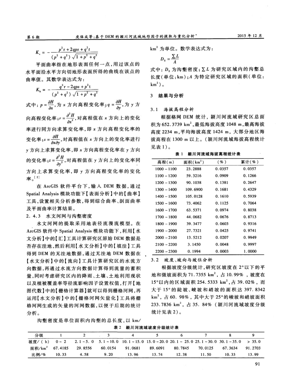 基于DEM的颖川河流域地形因子的提取与量化分析探究.pdf_第3页