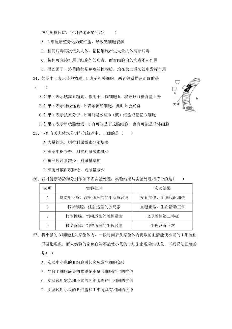 湖北省浠水县实验高级中学2019_2020学年高二生物9月月考试题_第5页