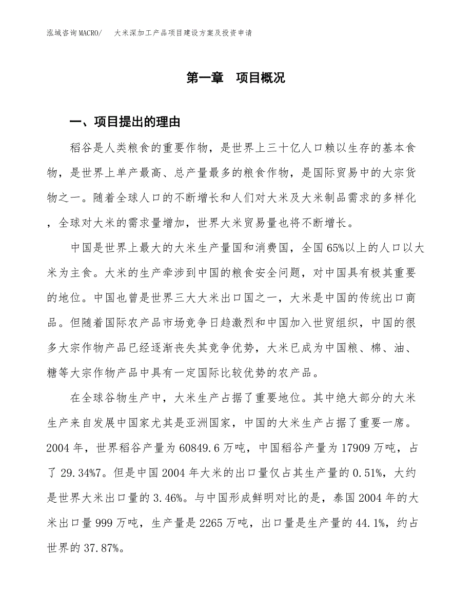 大米深加工产品项目建设方案及投资申请_第2页