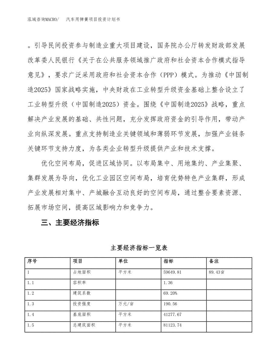 汽车用弹簧项目投资计划书(建设方案及投资估算分析).docx_第5页