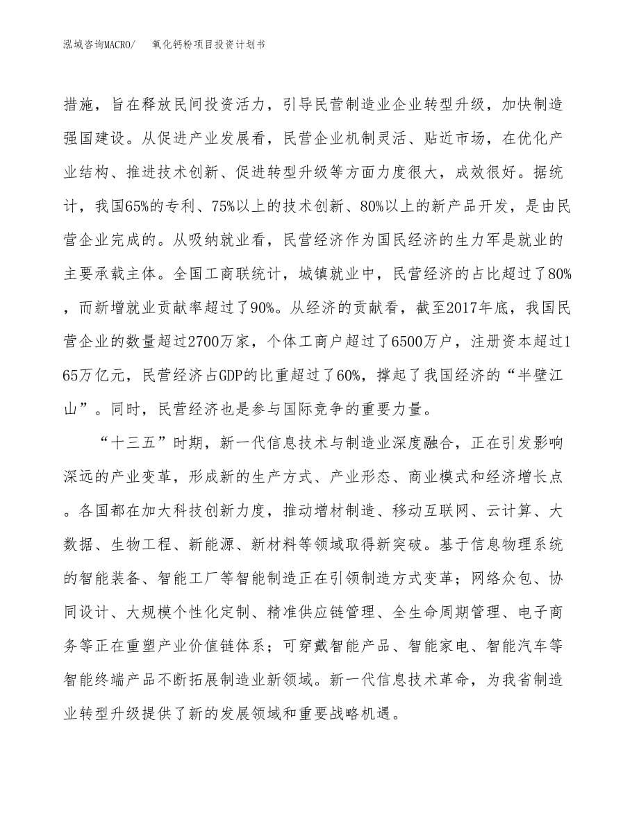 氧化钙粉项目投资计划书(建设方案及投资估算分析).docx_第5页