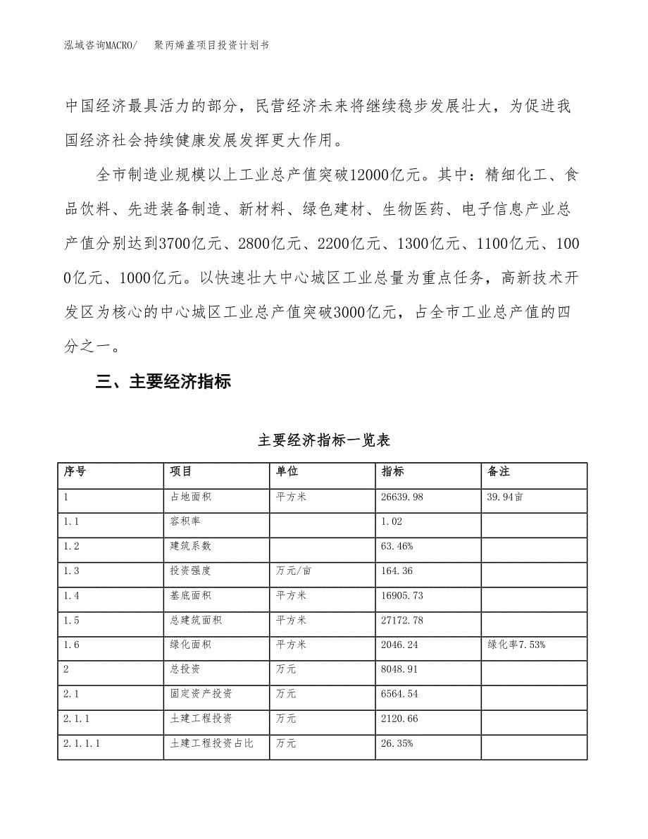 聚丙烯盖项目投资计划书(建设方案及投资估算分析).docx_第5页