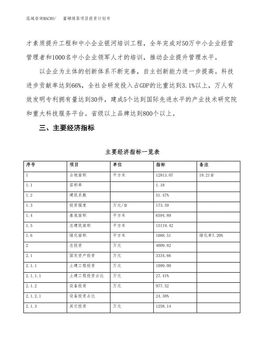 富硒绿茶项目投资计划书(建设方案及投资估算分析).docx_第5页