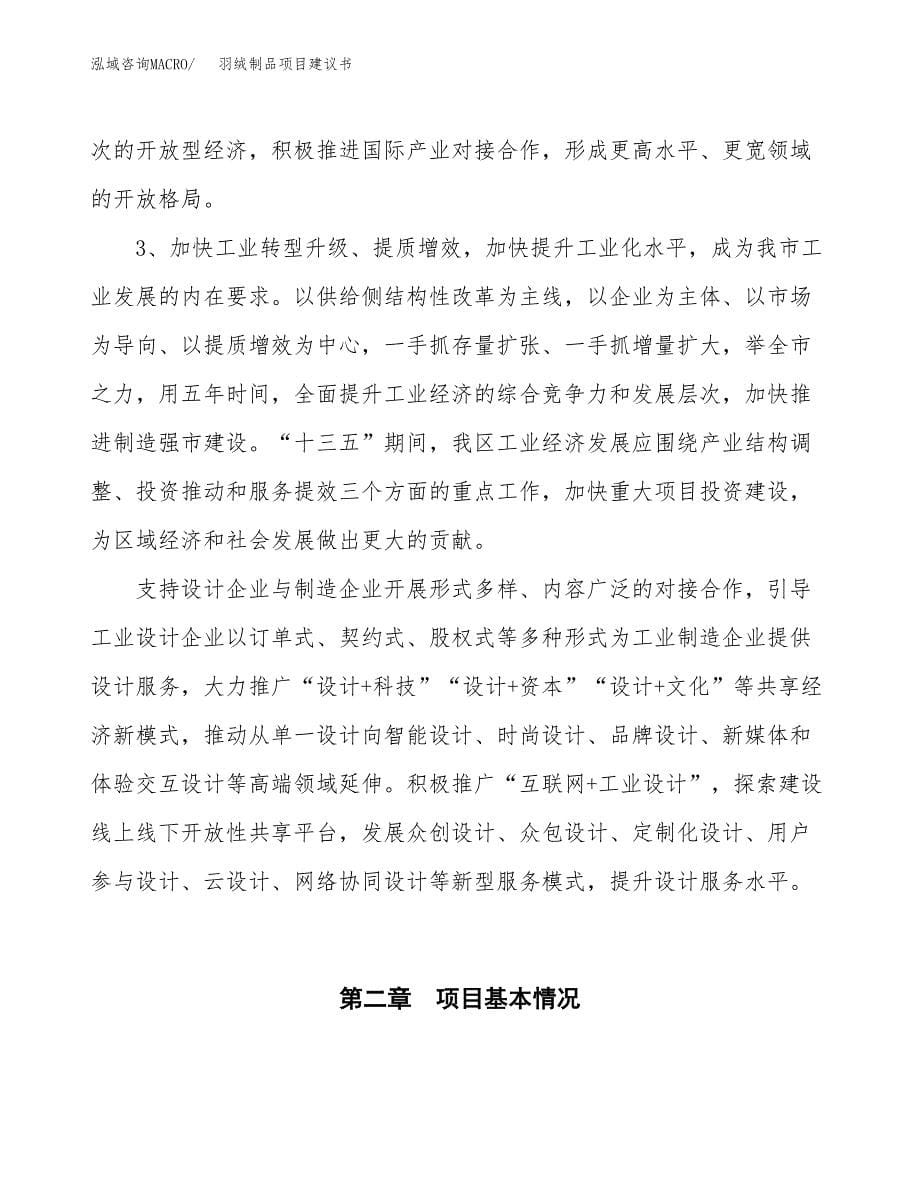 羽绒制品项目建议书(项目汇报及实施方案范文).docx_第5页