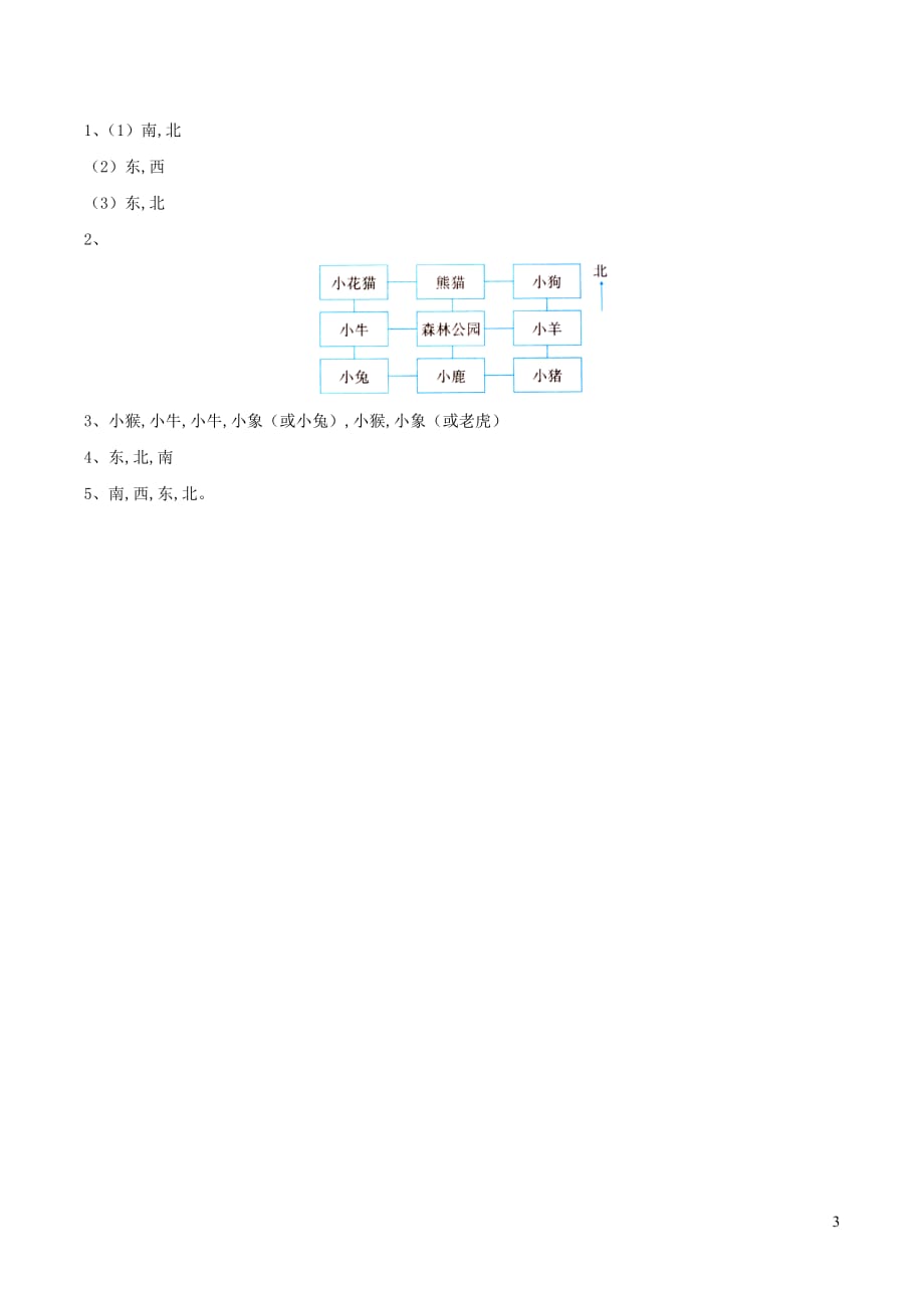 二年级数学下册一绿化家园7辨认方向拔高习题浙教版_第3页