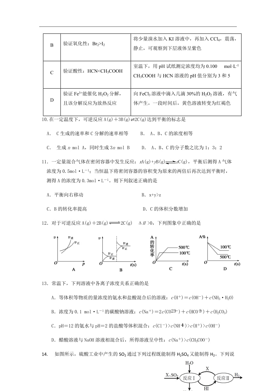 2018-2019学年河南省商丘市九校高二上学期期末联考化学试题Word版_第3页