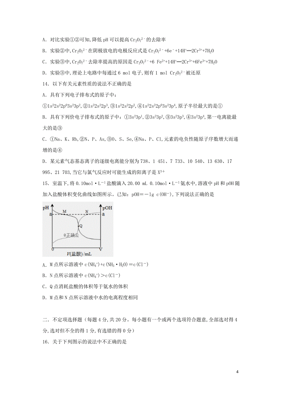 东戴河分校2019—2020学年高二化学12月月考试题_第4页