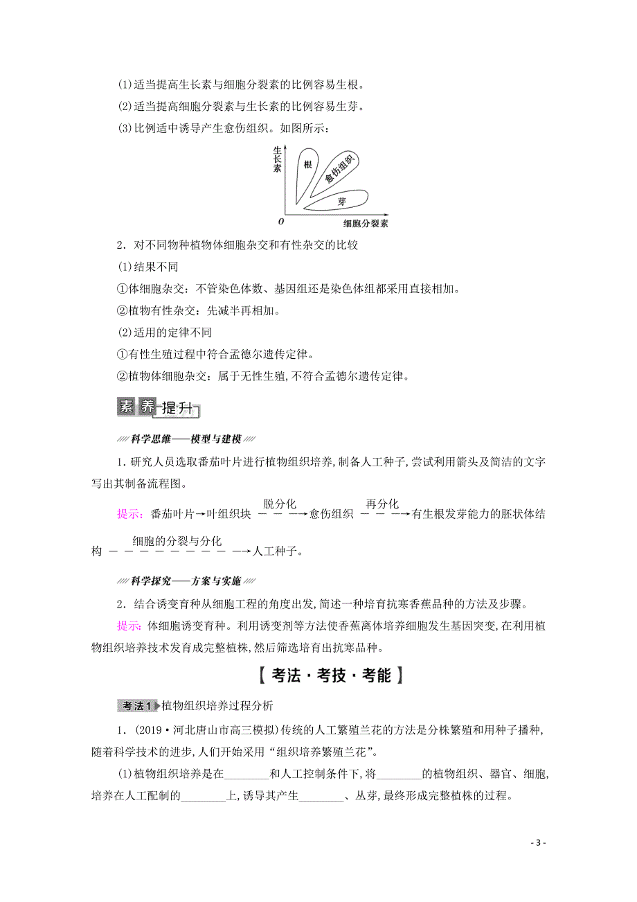 2021高考生物一轮复习选修3现代生物科技专题第2讲细胞工程教学案新人教版_第3页