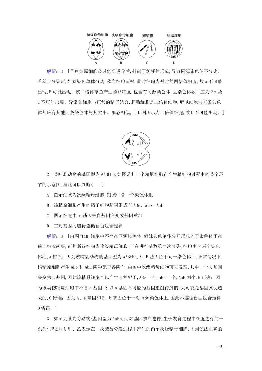 2020届高考生物艺考生总复习热点四细胞异常分裂与变异教学案_第3页