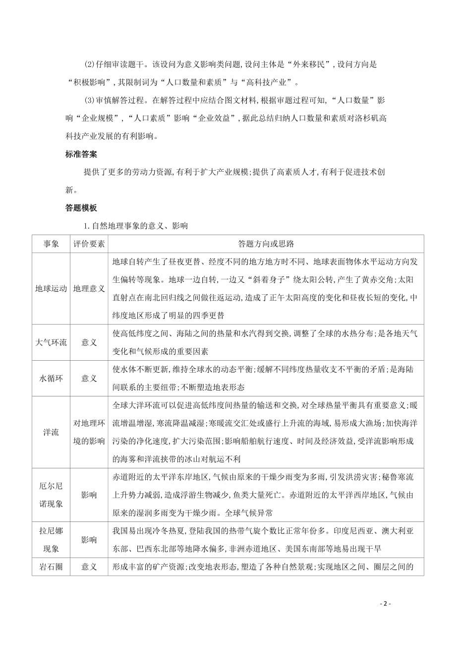 （课标版）2020届高考地理总复习解题技能类型五意义影响类练习_第2页