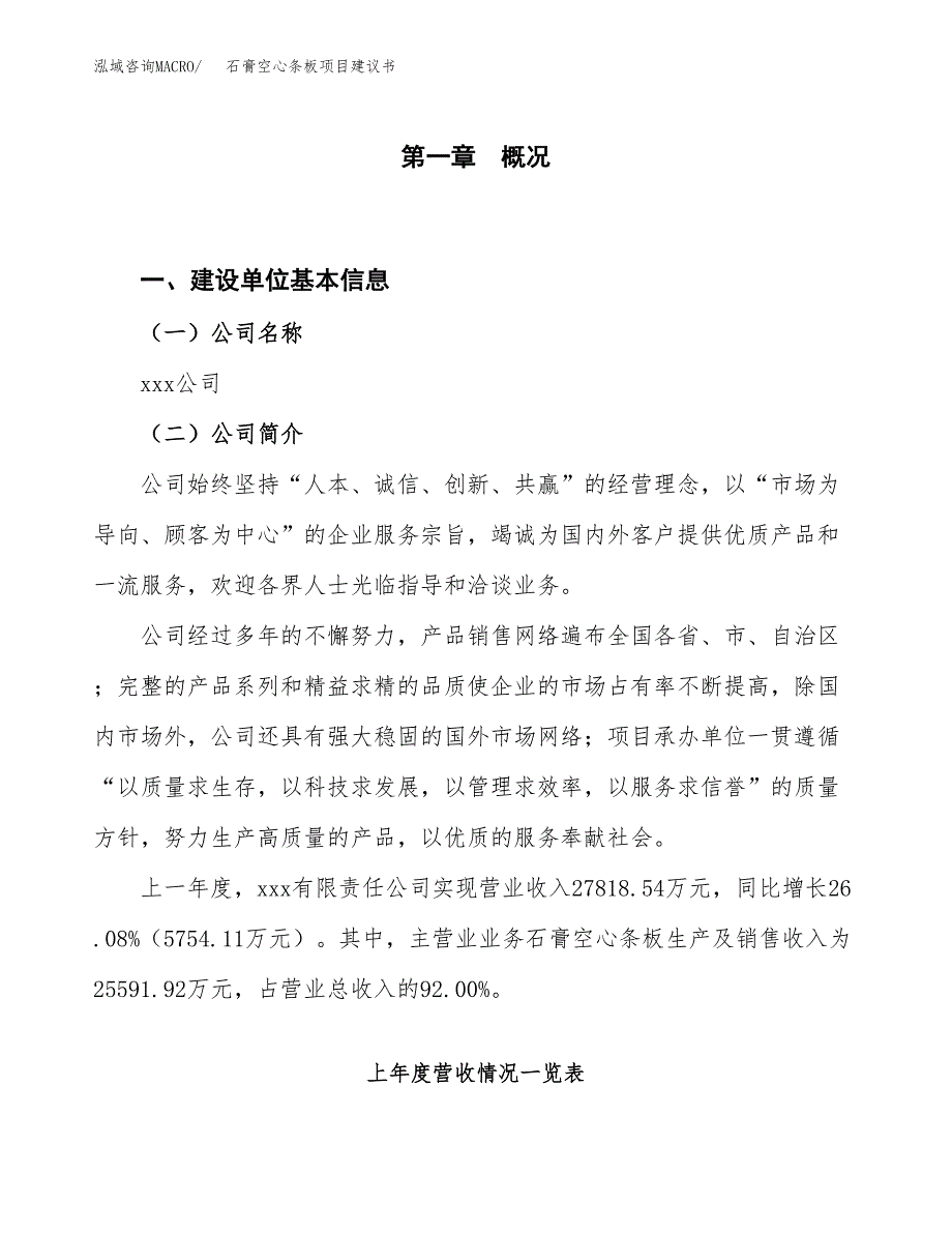 石膏空心条板项目建议书(项目汇报及实施方案范文).docx_第1页