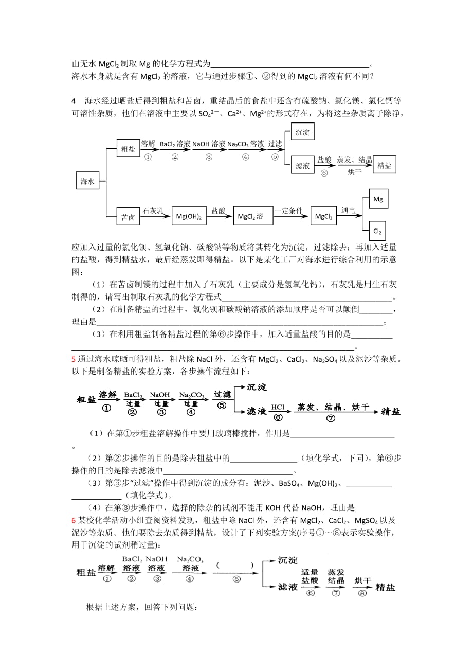 九年级化学复习专题-- 粗盐的提纯_第4页