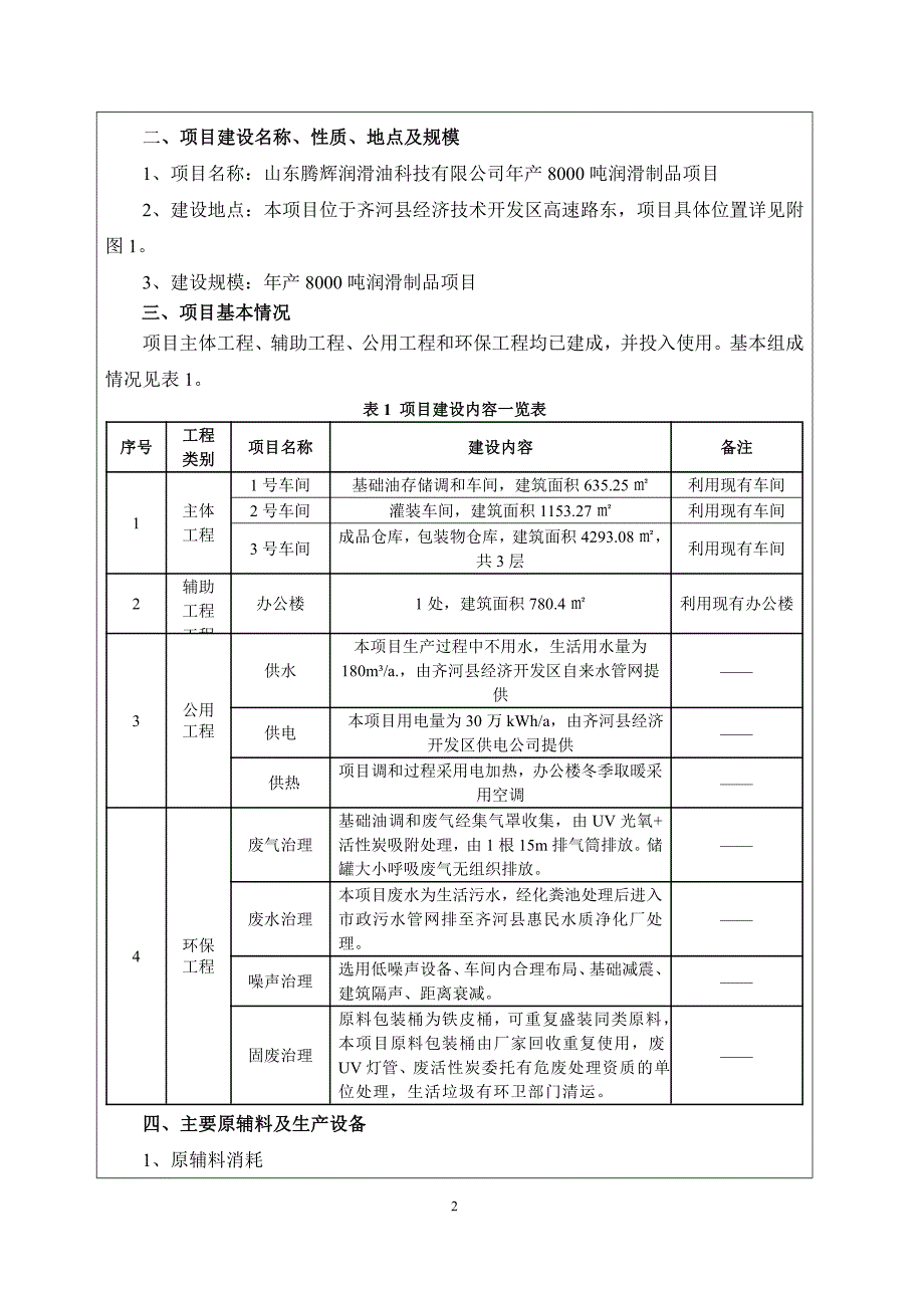 山东腾辉润滑油科技有限公司年产8000吨润滑制品项目环评报告表_第4页