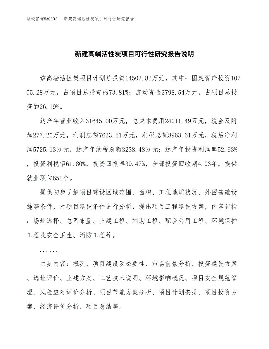 新建高端活性炭项目可行性研究报告(投资申报).docx_第2页