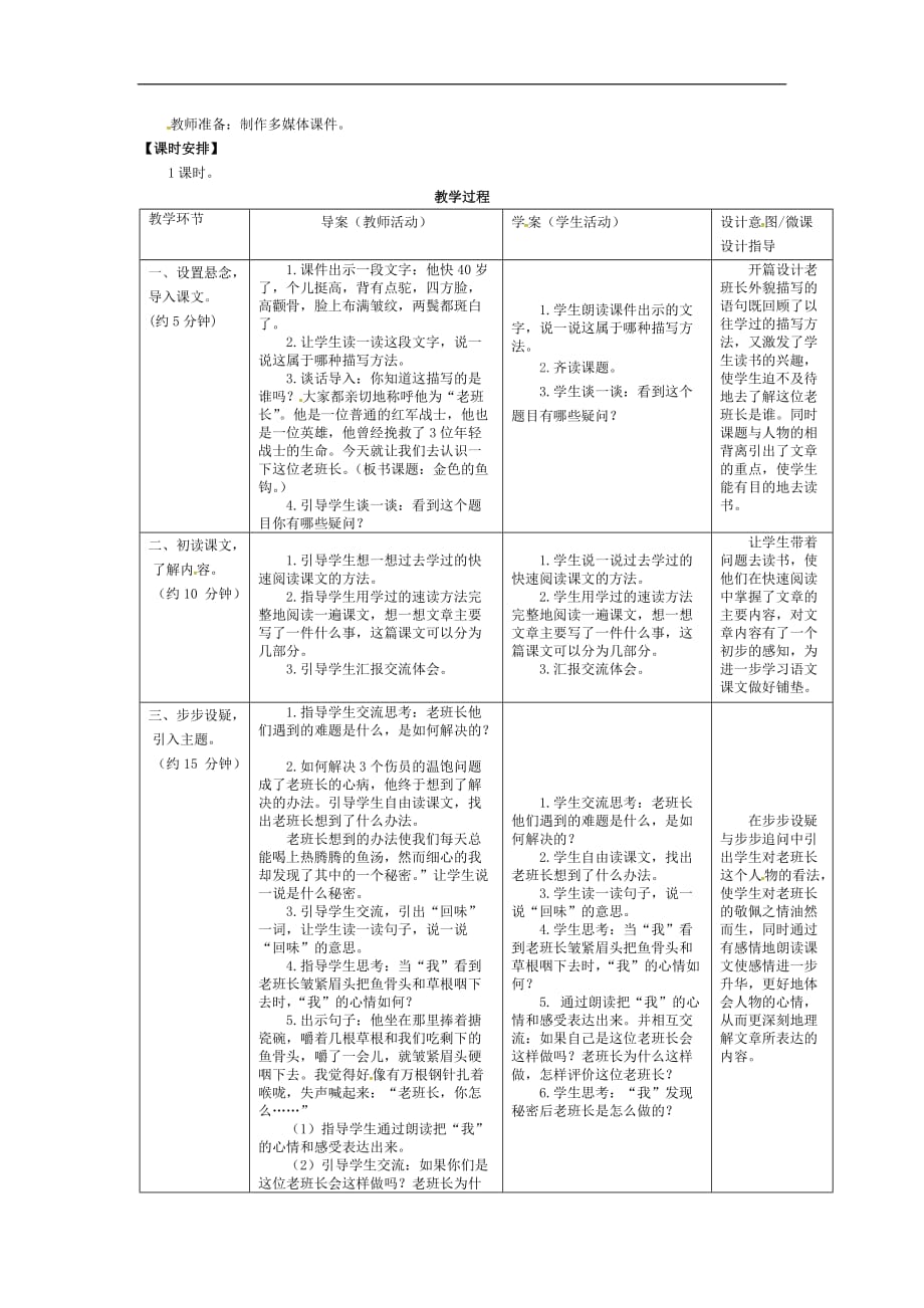 五年级下册语文教案15金色的鱼钩人教新课标3_第2页