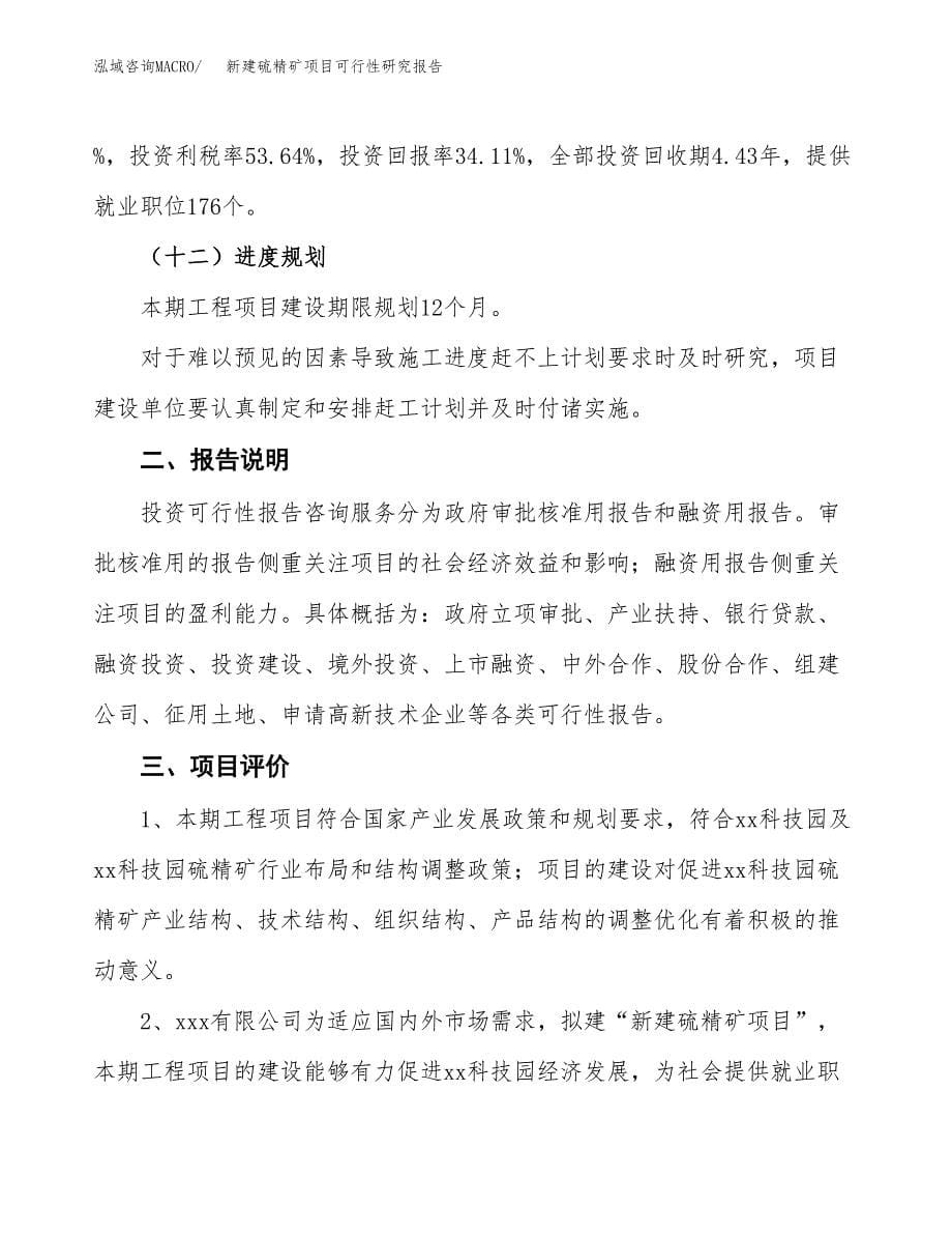 新建硫精矿项目可行性研究报告(投资申报).docx_第5页