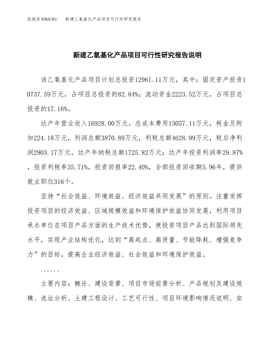 新建乙氧基化产品项目可行性研究报告(投资申报).docx_第2页