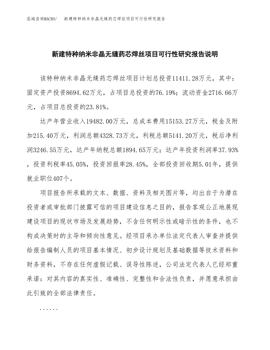 新建特种纳米非晶无缝药芯焊丝项目可行性研究报告(投资申报).docx_第2页