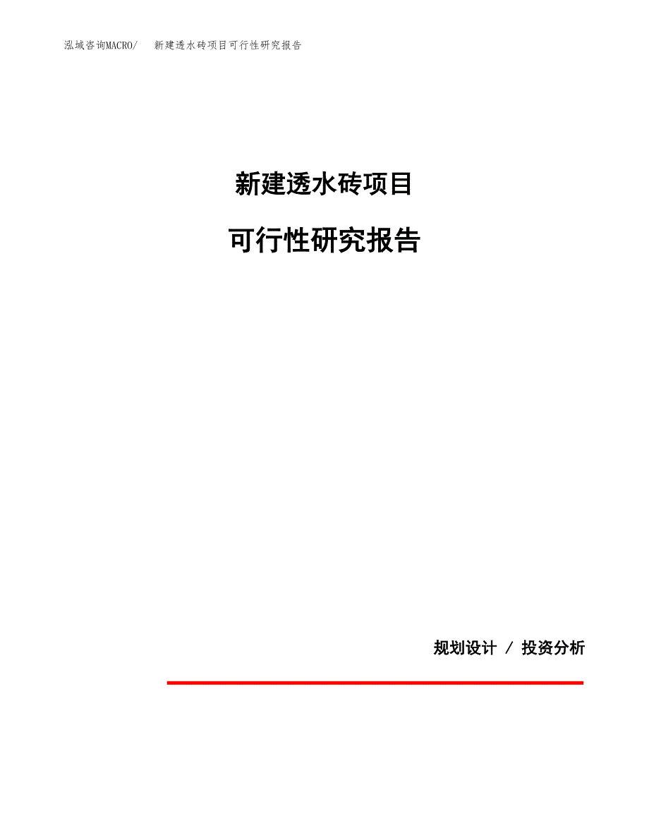 新建透水砖项目可行性研究报告(投资申报).docx_第1页