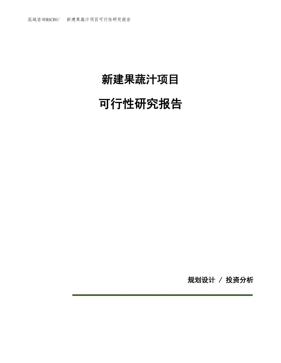 新建果蔬汁项目可行性研究报告(投资申报).docx_第1页