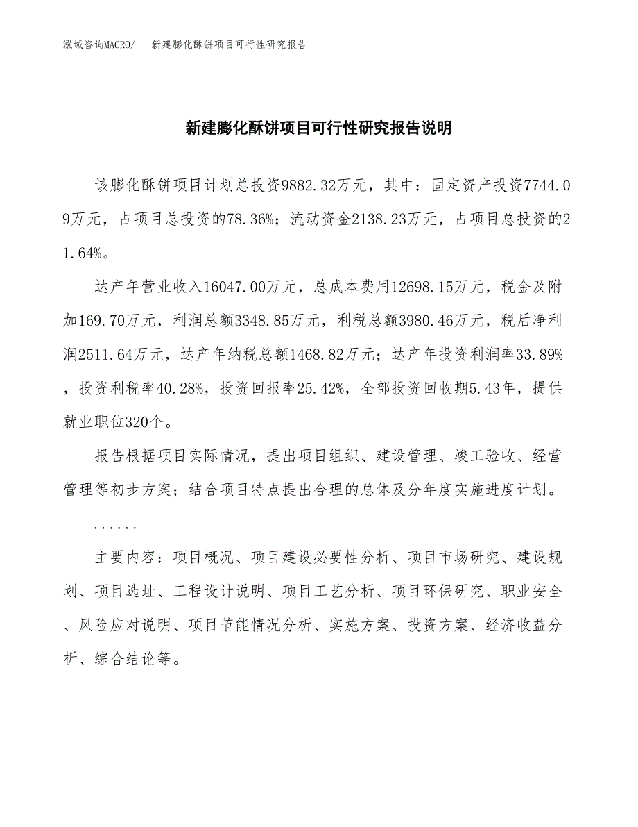 新建膨化酥饼项目可行性研究报告(投资申报).docx_第2页