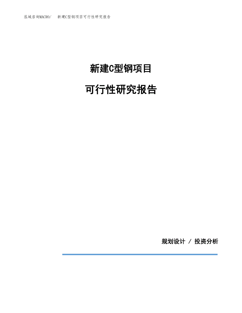 新建C型钢项目可行性研究报告(投资申报).docx_第1页
