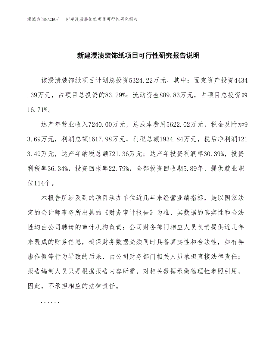 新建浸渍装饰纸项目可行性研究报告(投资申报).docx_第2页